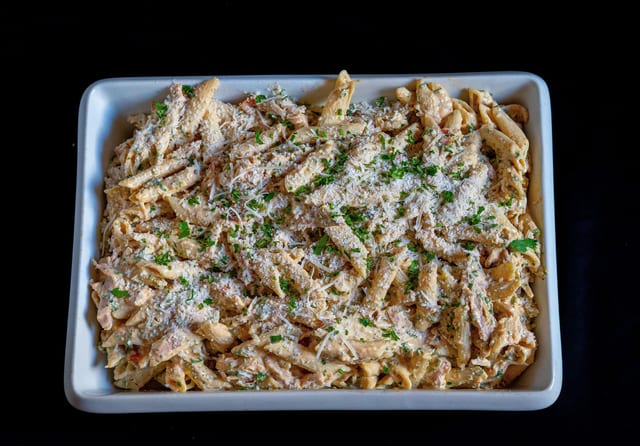 Penne Pasta and Smoked Chicken.